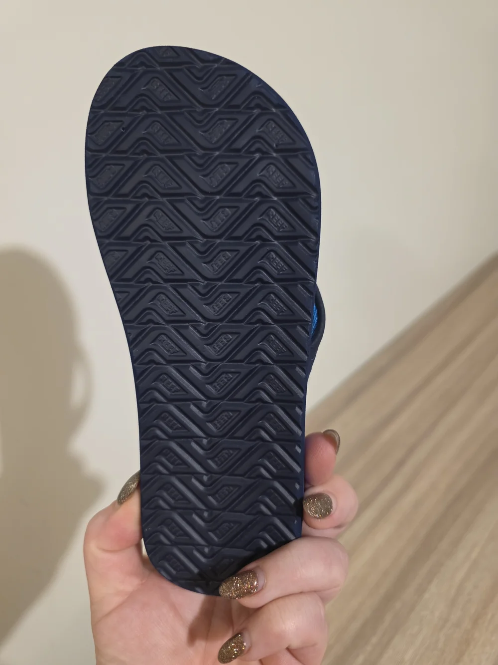 Reef Kids Blue and Navy Striped Flip Flops